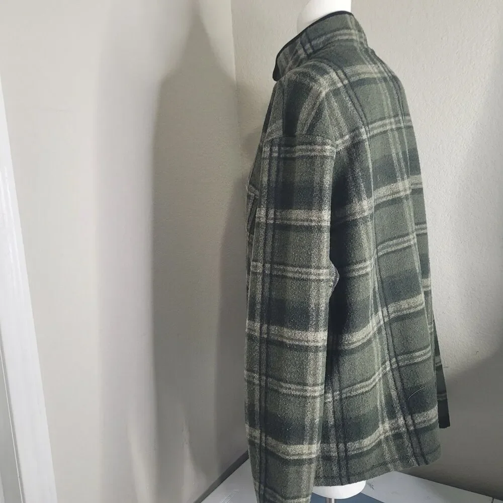 John Wayne XXL fleece jacket sweater button down zip pullover plaid